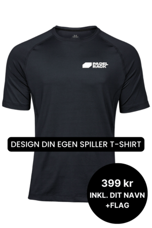 Lav din egen spiller t-shirt med navn og flag - Sort - T-shirt