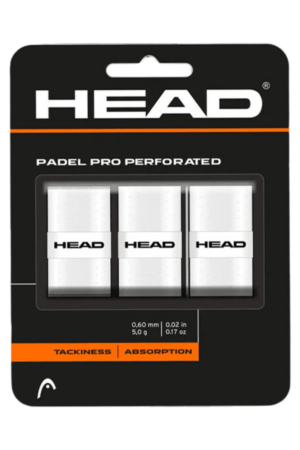 Head Padel Pro Perforated Overgrip - 3 Pak - Hvid - Overgrip