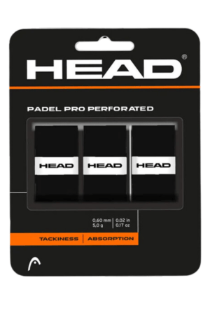 Head Padel Pro Perforated Overgrip - 3 Pak - Sort - Overgrip