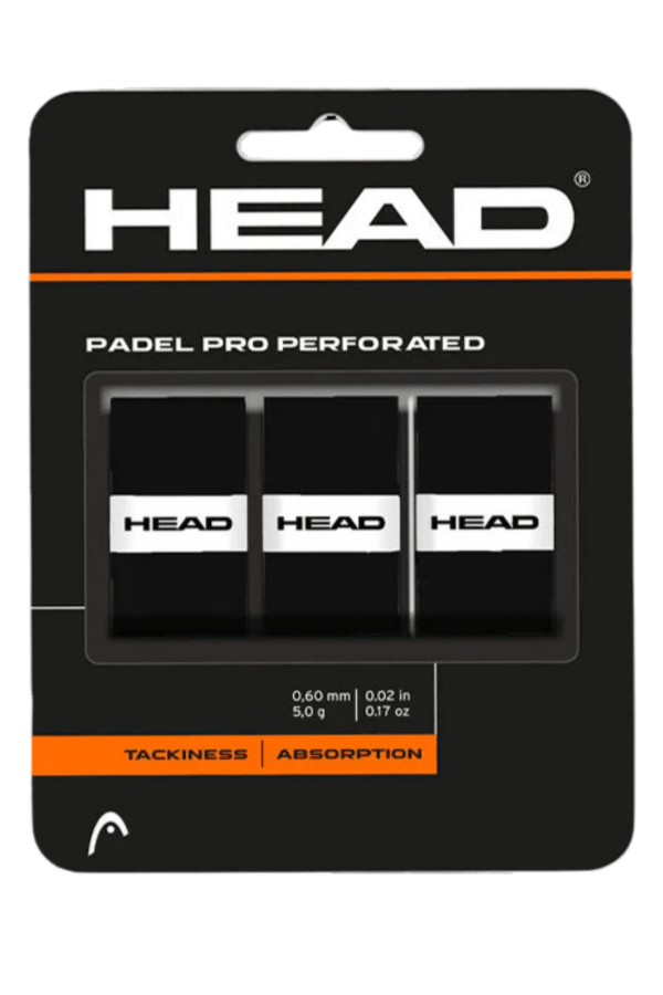 Head Padel Pro Perforated Overgrip - 3 Pak - Sort - Overgrip